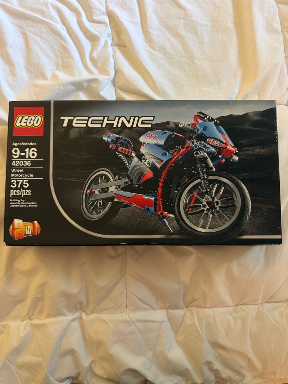Brand NEW. Never been opened. Lego Technic Blue and Red Street Motorcycle- LT1